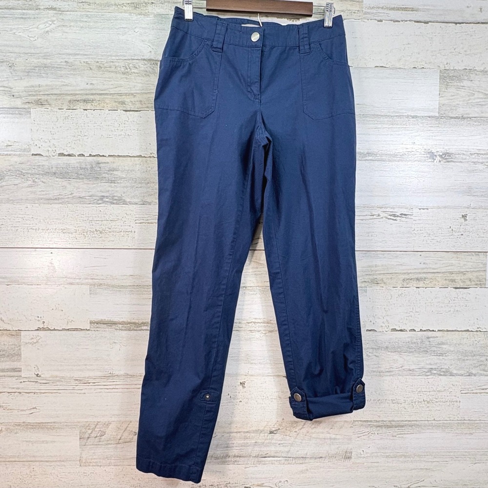 Chicos Navy‎ Blue Utility Straight Leg Pants Convertible Hiking Gorpcore 0/US 4